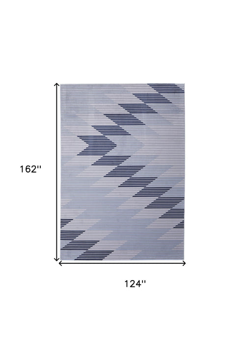 10' X 13' Geometric Power Loom Area Rug - Blue