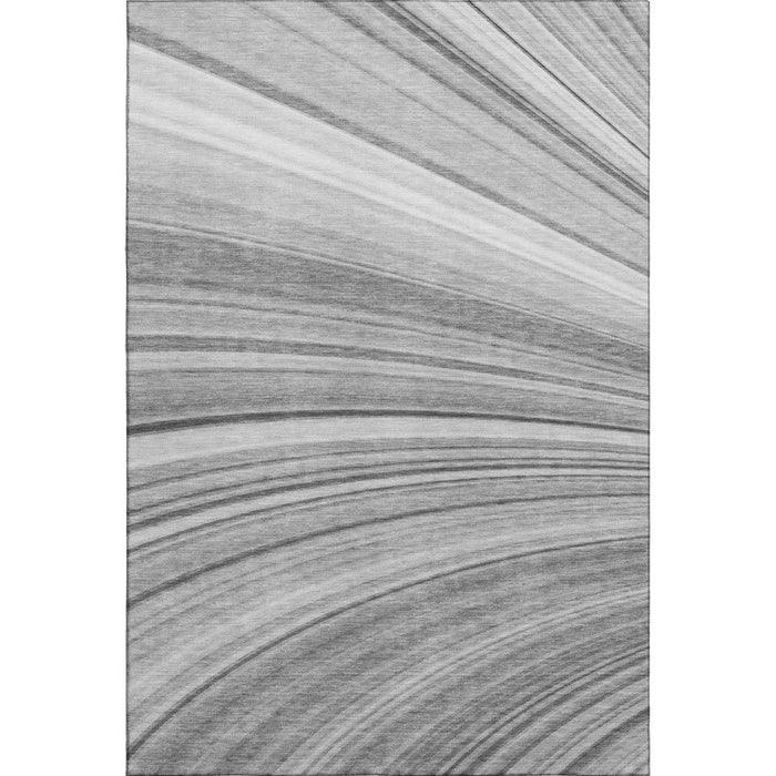 10' X 14' Abstract Washable Area Rug With UV Protection (650350) - Gray / Ivory