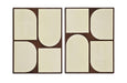 Mango wood wall decor by Meridian Furniture featuring two-piece wall art with natural wood finish and modern design.