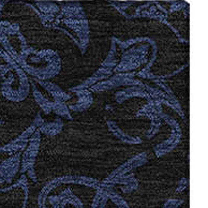 10' X 14' Medallion Washable Area Rug With UV Protection - Blue / Charcoal