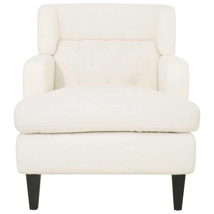 Giga upholstered accent armchair with tufted back and armrests, ideal for living room or bedroom decor.