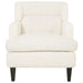 Giga upholstered accent armchair with tufted back and armrests, ideal for living room or bedroom decor.