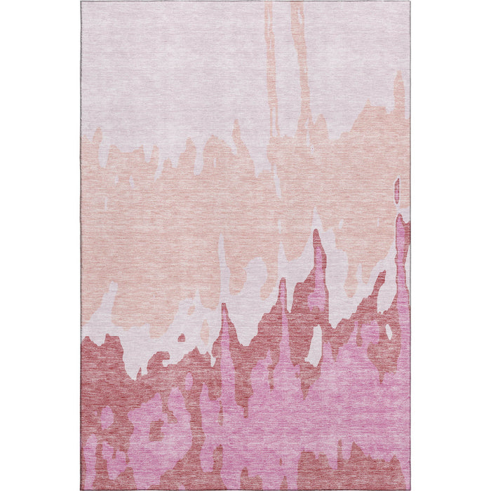 10' X 14' Abstract Washable Area Rug With UV Protection (676122) - Blush / Pink