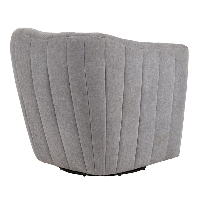 Finley - Upholstered Contemporary Swivel Accent Chair - Black Metal