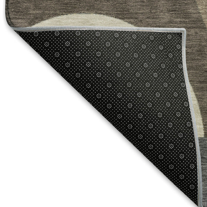 10' X 14' Geometric Washable Area Rug With UV Protection (696560) - Brown / Gray / Ivory