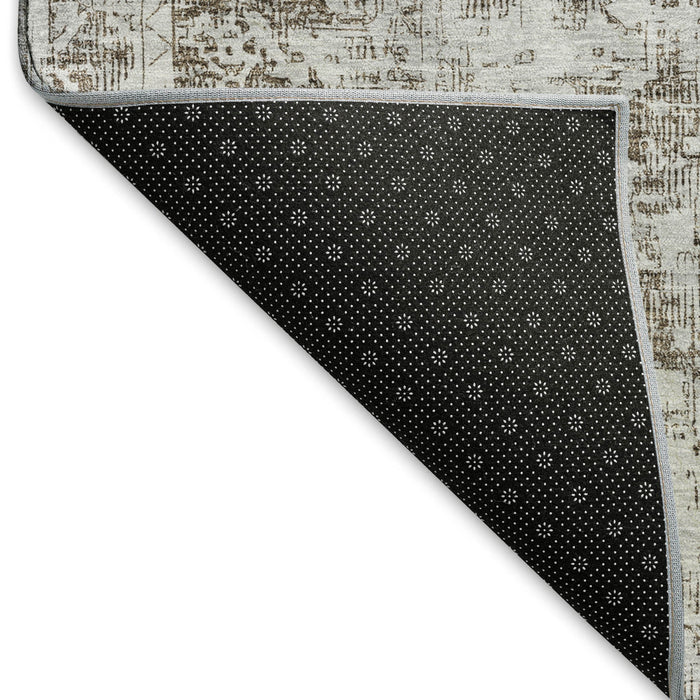 10' X 14' Oriental Washable Area Rug With UV Protection (691992) - Chocolate / Ivory