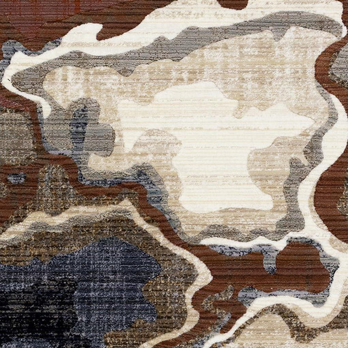 8' X 10' Abstract Area Rug (660188) - Beige / Blue / Black