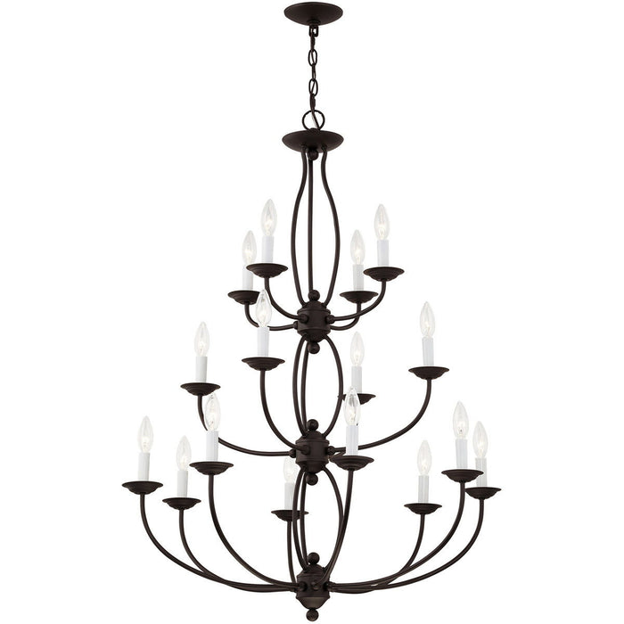 42" Multi Light Metal Dimmable Chandelier With Shades - Bronze