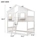 Giga house bunk bed with roof, window, door, window box, safety guardrails, and ladder for children’s bedroom decor.