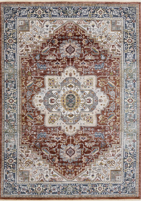 8' X 10' Medallion Area Rug (660198) - Red / Blue / Tan