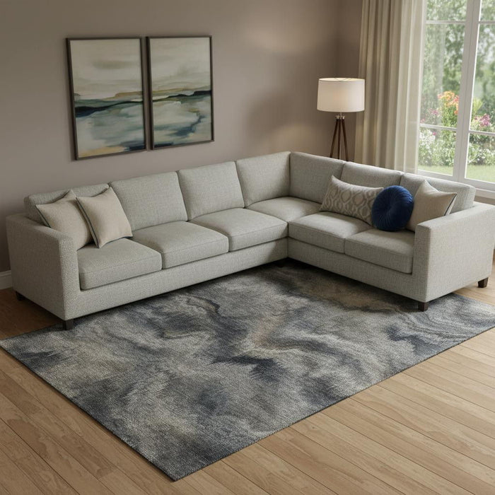 10' X 14' Abstract Washable Area Rug With UV Protection (717644) - Gray / Silver