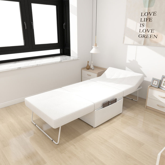 Modern Convertible Sofa Bed 4 In 1 Folding Ottoman Sleeper With Adjustable Backrest