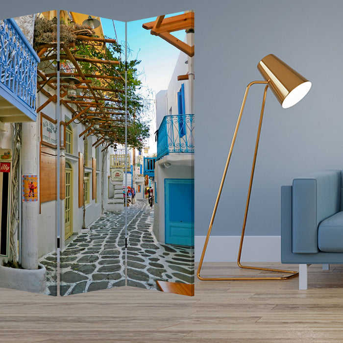 Wood Canvas Greece Screen - Multi Color