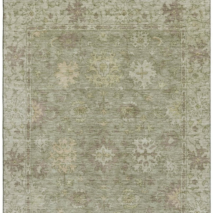 10' X 14' Oriental Washable Area Rug With UV Protection (716557) - Sage / Beige