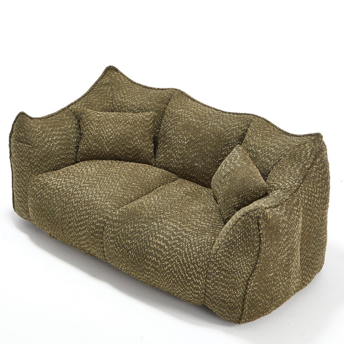 Comfortable Dual Beanbag Chair With High Resilience Foam Core For 2 People