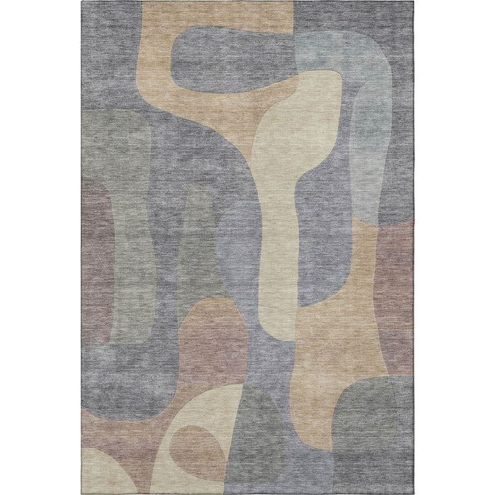 10' X 14' Abstract Washable Area Rug With UV Protection (706265) - Gray / Wheat / Beige