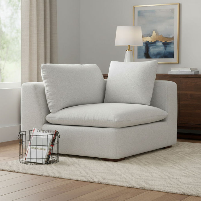 44" Modular Fabric Sofa With Brown Legs - Gray