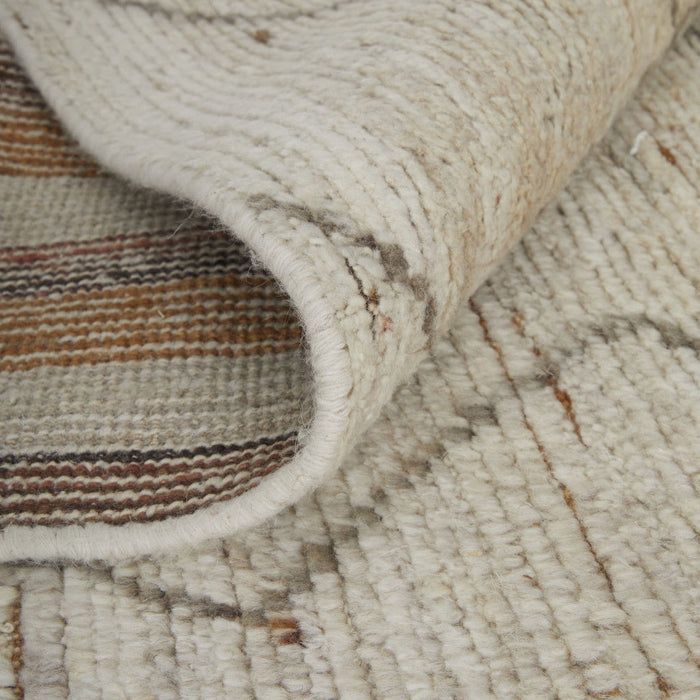 8' X 12' Wool Moroccan Hand Knotted Area Rug (567291) - Ivory / Tan