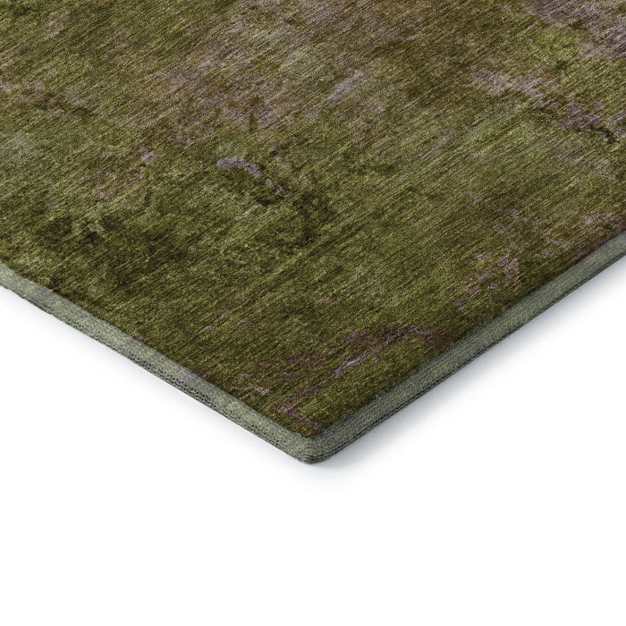 10' X 14' Abstract Washable Area Rug With UV Protection (692751) - Green / Brown / Beige