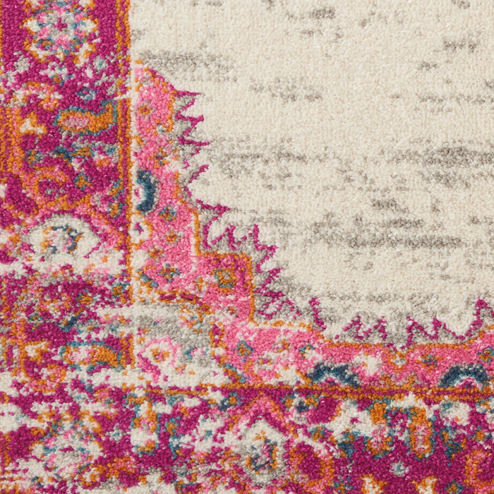 10' x 14' Moroccan Power Loom Distressed Polypropylene Area Rug - Pink Beige