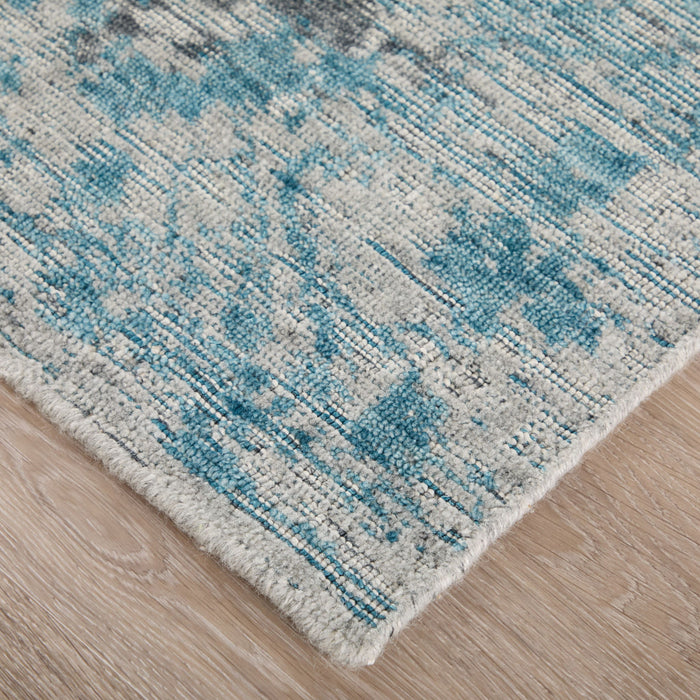9' X 12' Oriental Hand Woven Area Rug (722255) - Blue / Ivory