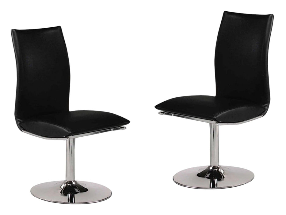 Upholstered Dining Side Chairs (Set of 2) - Black / Silver