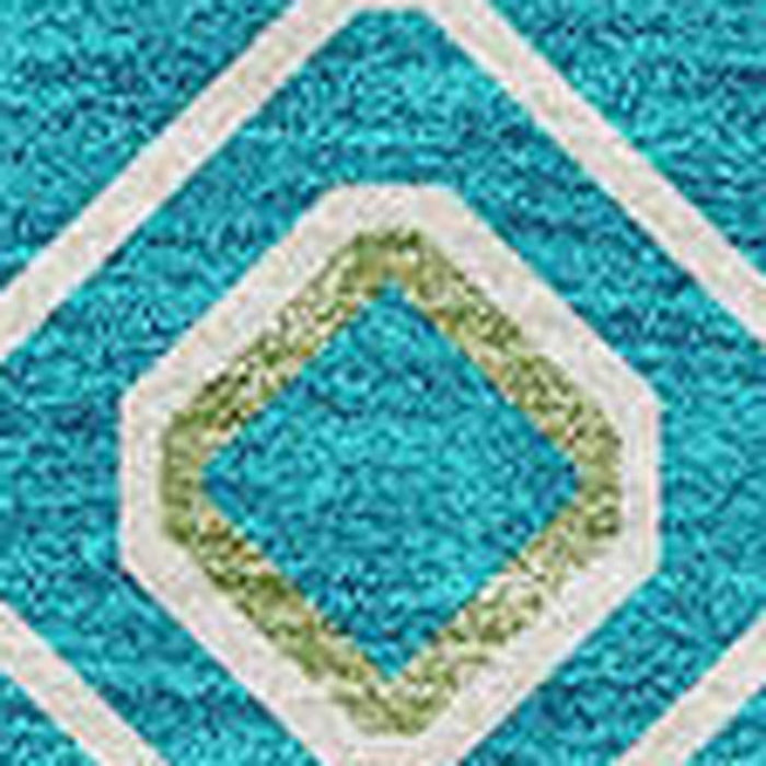 10' X 14' Southwestern Washable Area Rug With UV Protection (674754) - Teal / Gold / Green