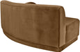 Avra velvet performance fabric armless sofa by Meridian Furniture, stationary sofa with sleek design and plush upholstery.