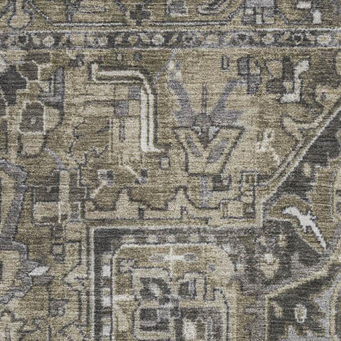 10' X 14' Oriental Washable Area Rug With UV Protection (649732) - Taupe / Ivory / Gray