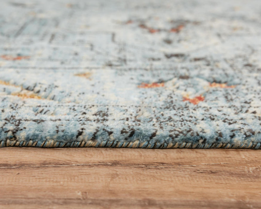 8' X 10' New Zealand Lambs Wool Oriental Hand Carved Handmade Area Rug (748028) - Blue / Beige / Apricot