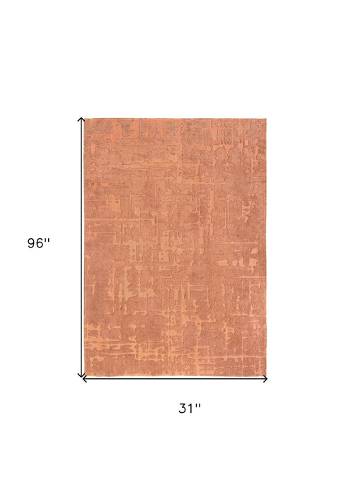 10' Abstract Non Skid Area Rug - Orange