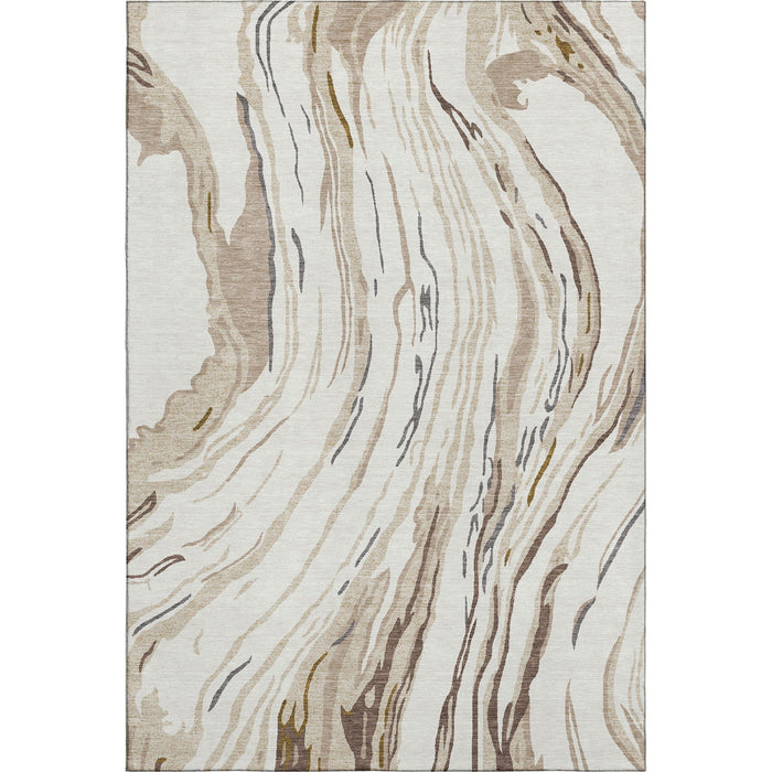 10' X 14' Abstract Washable Area Rug With UV Protection (681389) - Ivory / Taupe / Gray