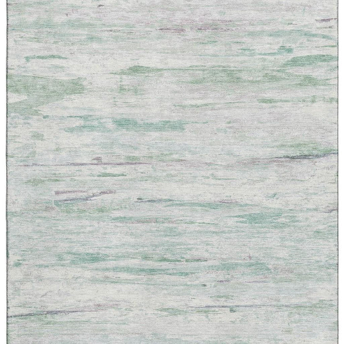 10' X 14' Abstract Washable Area Rug With UV Protection (710124) - Artichoke Green / Ivory