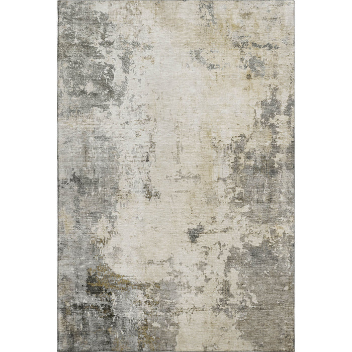 10' X 14' Abstract Washable Area Rug With UV Protection (714877) - Pewter / Ivory