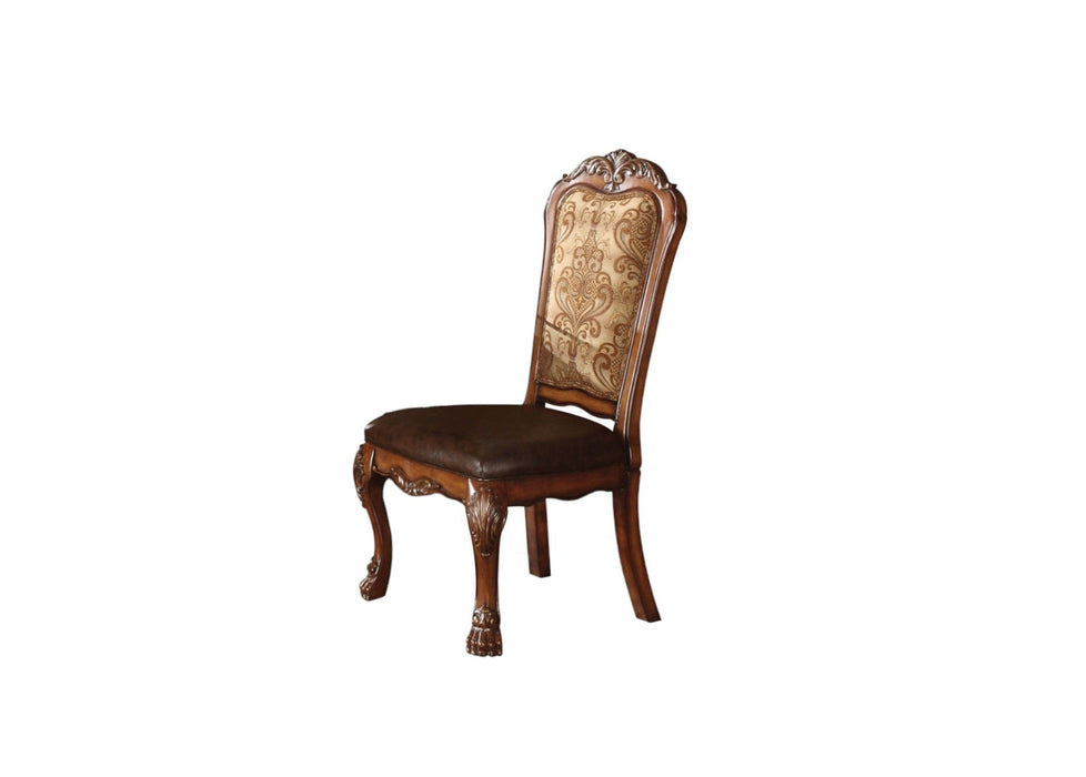 Upholstered Faux Leather Dining Side Chairs (Set of 2) - Oak