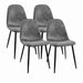 Set of four Giga modern accent dining chairs with upholstered seats and metal legs, stylish and comfortable for dining spaces.