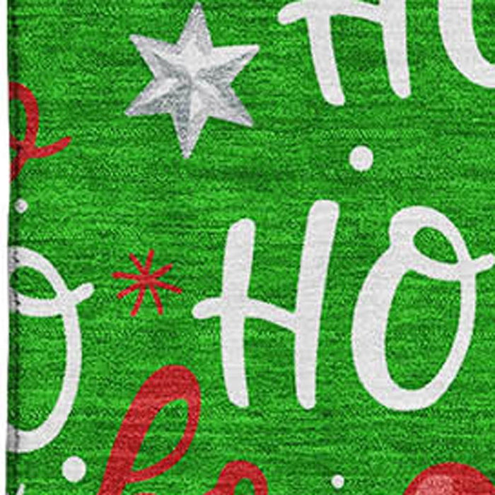 10' X 14' Polka Dot Washable Area Rug With UV Protection (701653) - Green / Red / Silver