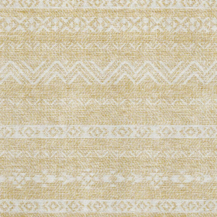 10' X 14' Southwestern Washable Area Rug With UV Protection - Gold And Beige
