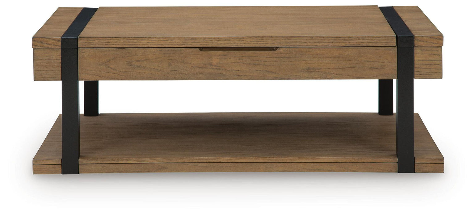 Signature Design by Ashley Jorannti living room end table with sleek wood surface and modern design.