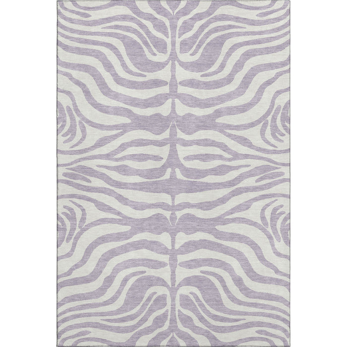10' X 14' Animal Print Washable Area Rug With UV Protection (681779) - Lavender / Ivory