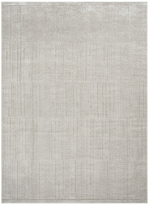 8' x 10' Contemporary Abstract Power Loom Polypropylene Area Rug - Gray And Ivory