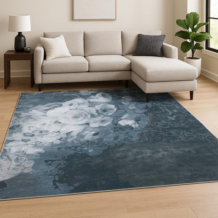 10' X 8' Contemporary Abstract Knotted Area Rug - Blue
