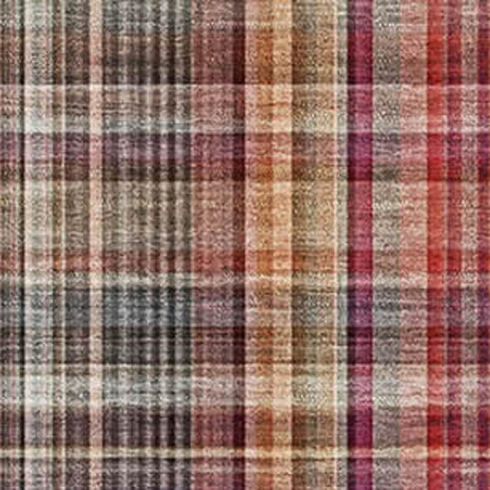 8' X 10' Plaid Washable Area Rug With UV Protection (648296) - Red / Ivory / Gold