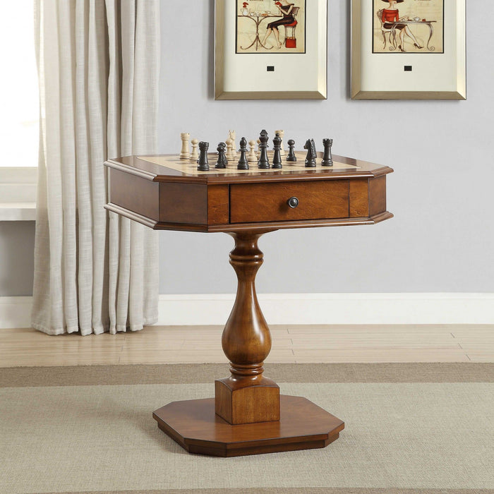 Solid And Manufactured Wood Octagon Console Table - Brown And Tan And Brown
