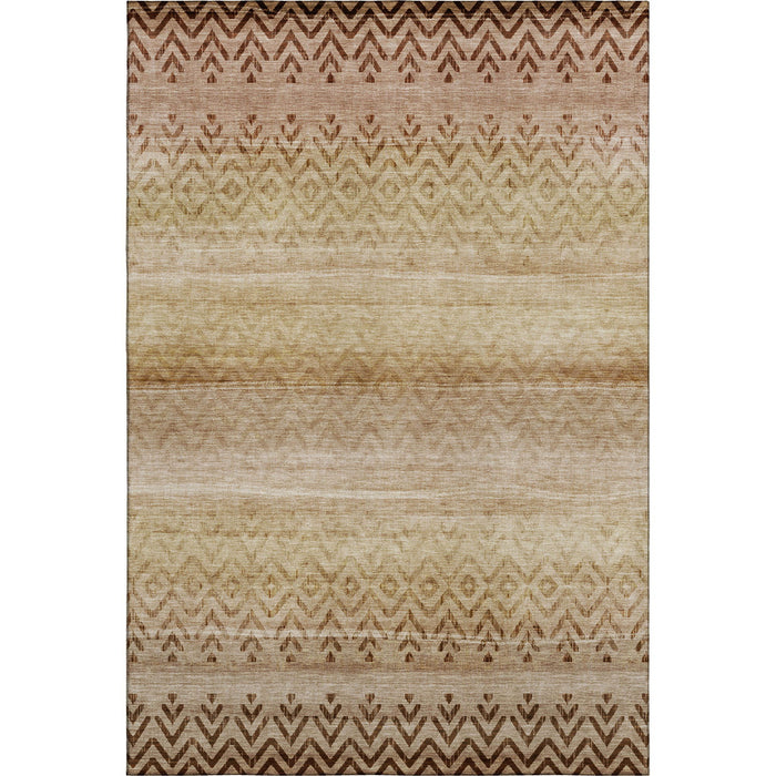 10' X 14' Geometric Washable Area Rug With UV Protection (715639) - Beige / Brown
