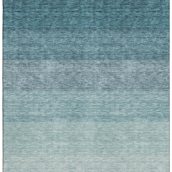 10' X 14' Ombre Washable Area Rug With UV Protection (673819) - Teal / Ivory