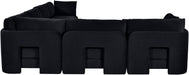 Meridian Furniture Hammond velvet performance fabric 6-piece corner sectional sofa with plush upholstery and modern design.