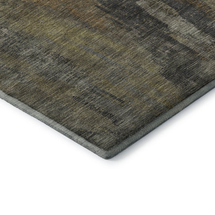 10' X 14' Abstract Washable Area Rug With UV Protection (695984) - Charcoal / Gold / Copper
