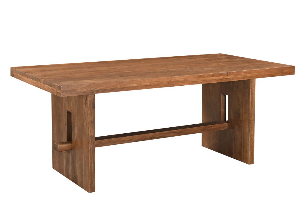 75" Solid Wood Trestle Base Dining Table - Brown