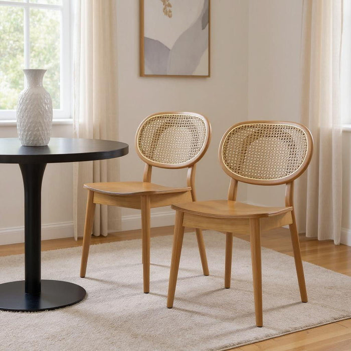 Solid Wood Dining Parsons Chairs (Set of 2) - Natural